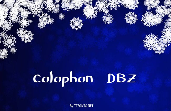 Colophon DBZ example